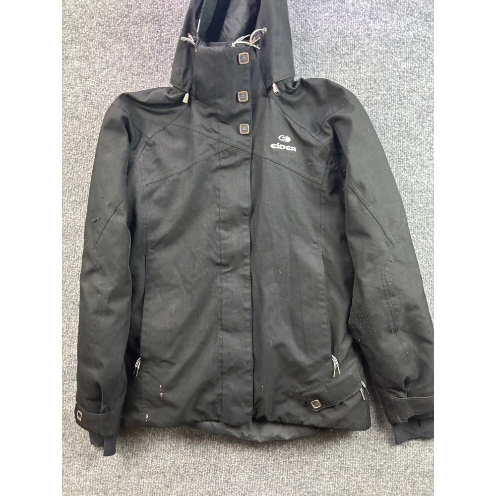 Eider Ski Jacket Women Size 6 Black Hooded‎ Insulated Winter Coat Performance